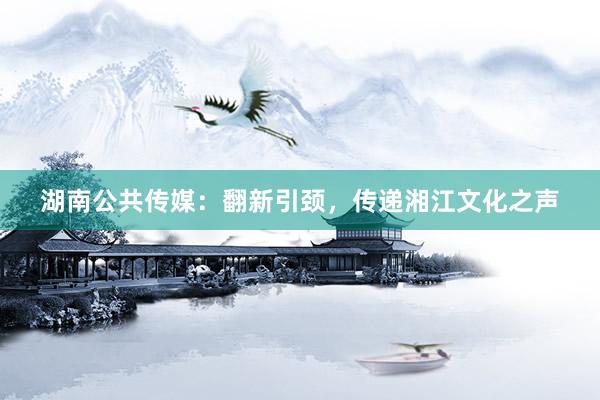 湖南公共传媒：翻新引颈，传递湘江文化之声